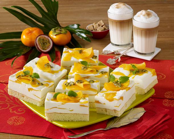 Kaki-Joghurt-Schnitten Rezept Kaki-Joghurt-Schnitten Rezept