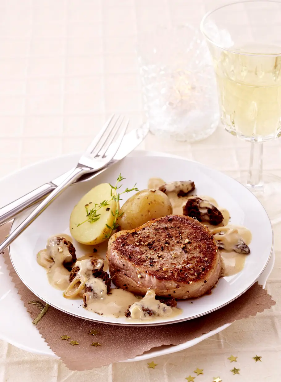 Kalb mit Morcheln und Cognac Rezept Kalb mit Morcheln und Cognac Rezept