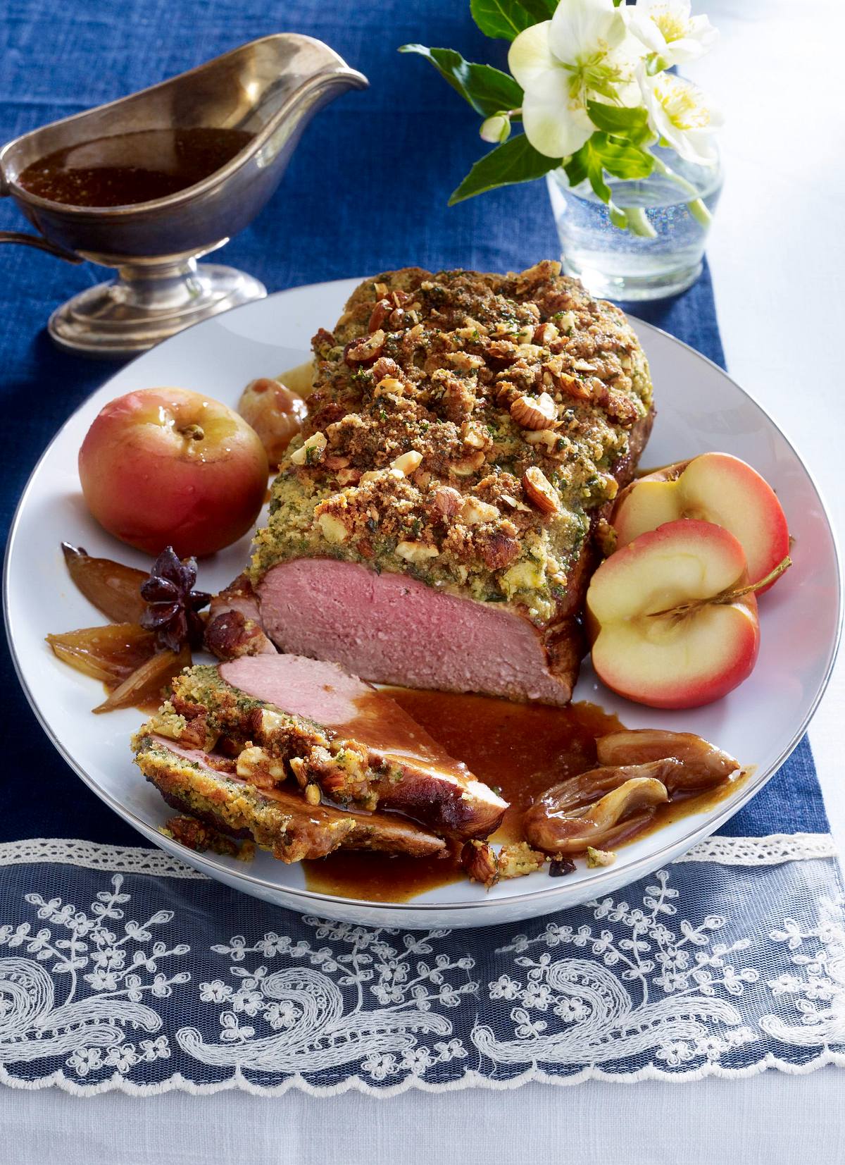 Kalbsbraten unter der Kruste mit Cidre-Äpfeln Rezept