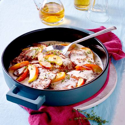 Kalbschnitzel mit Apfel Rezept Kalbschnitzel mit Apfel Rezept