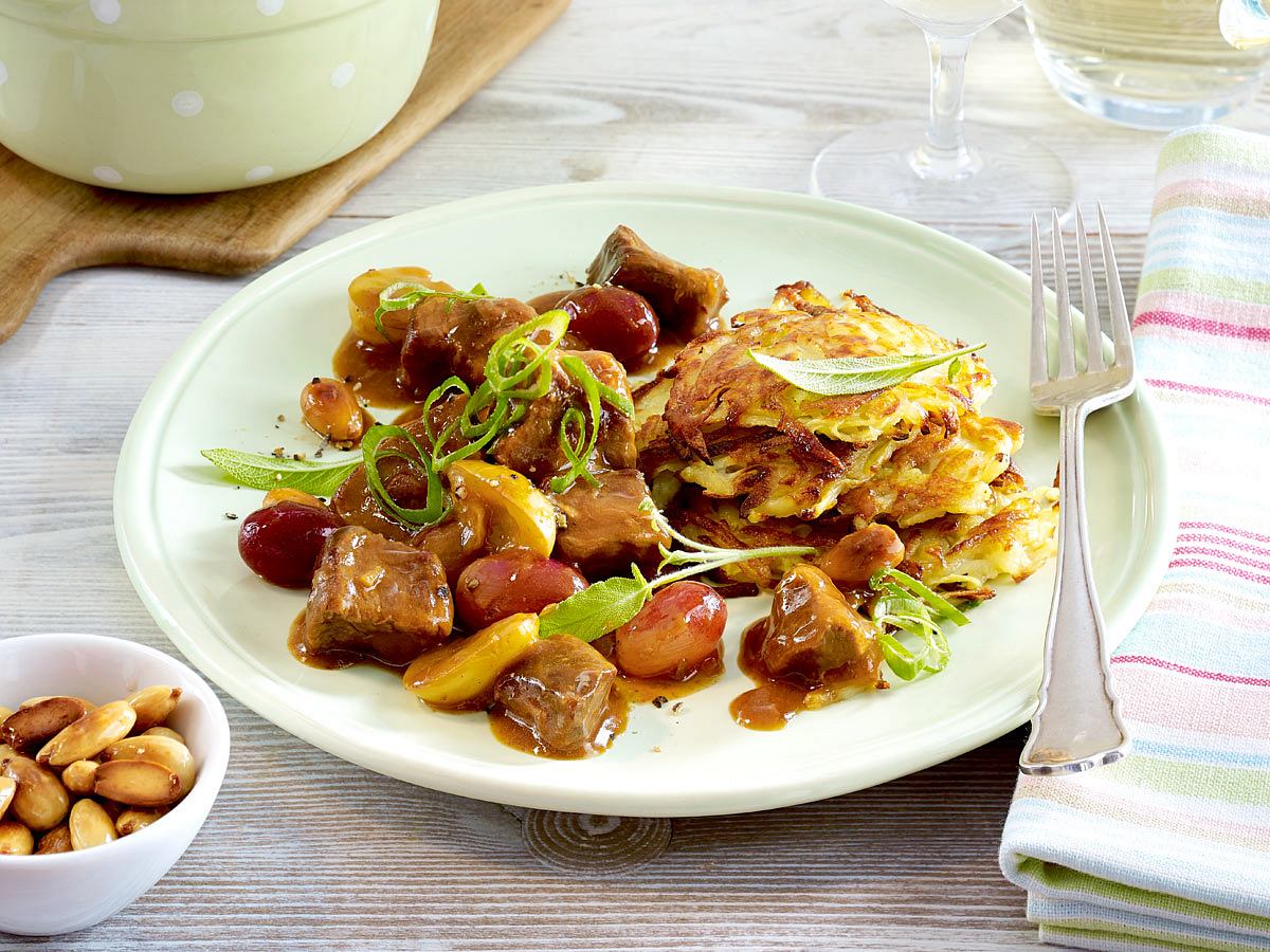 Kalbsragout mit Rösti - so gehts Schritt für Schritt