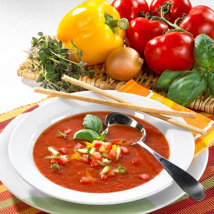 Kalte Paprika-Tomatensuppe Rezept Kalte Paprika-Tomatensuppe Rezept