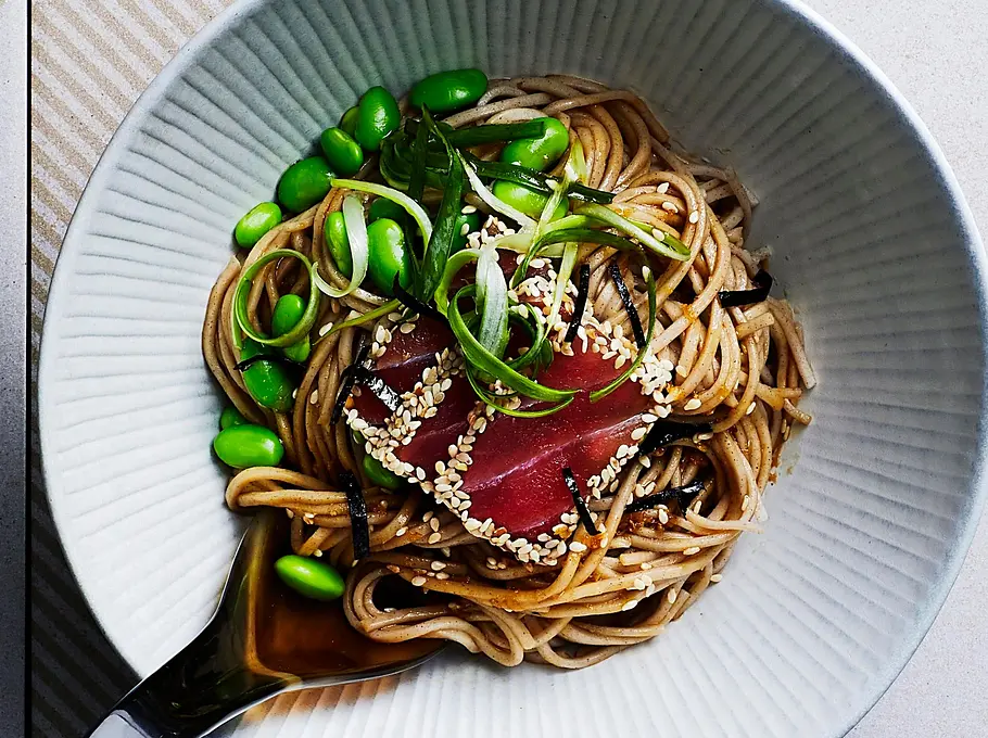 Japanische kalte Sobandnudeln Rezept Japanische kalte Sobandnudeln Rezept