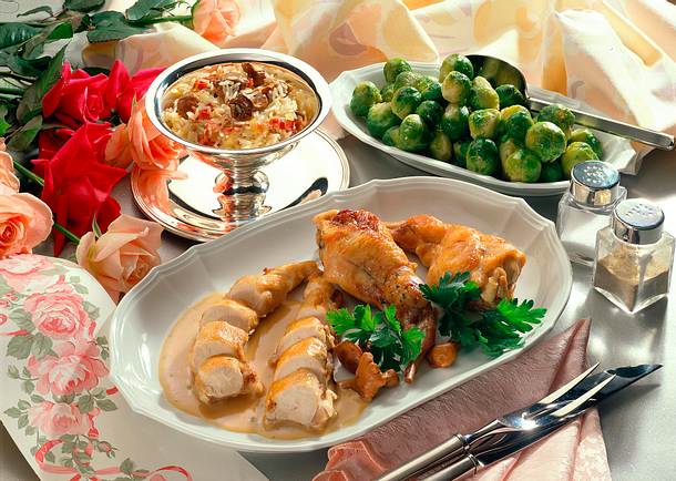 Kaninchen auf Pfifferlingsreis Rezept