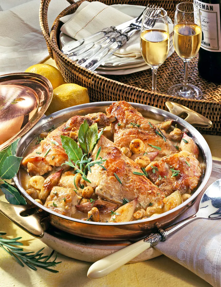 Kaninchen in Sherrysoße Rezept Kaninchen in Sherrysoße Rezept