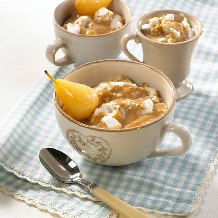 Karamell-Pudding mit Eischneeflöckchen Rezept Karamell-Pudding mit Eischneeflöckchen Rezept