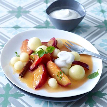 Karamellfrüchte mit Vanillecreme Rezept