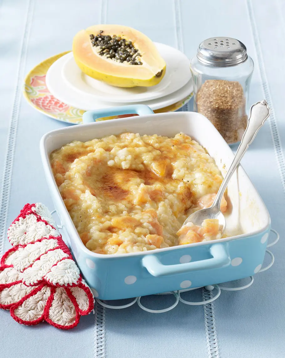 Karamellisierter Papaya-Milchreis Rezept Karamellisierter Papaya-Milchreis Rezept