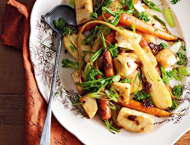 Karamellisiertes Wurzelgemüse Rezept Karamellisiertes Wurzelgemüse Rezept