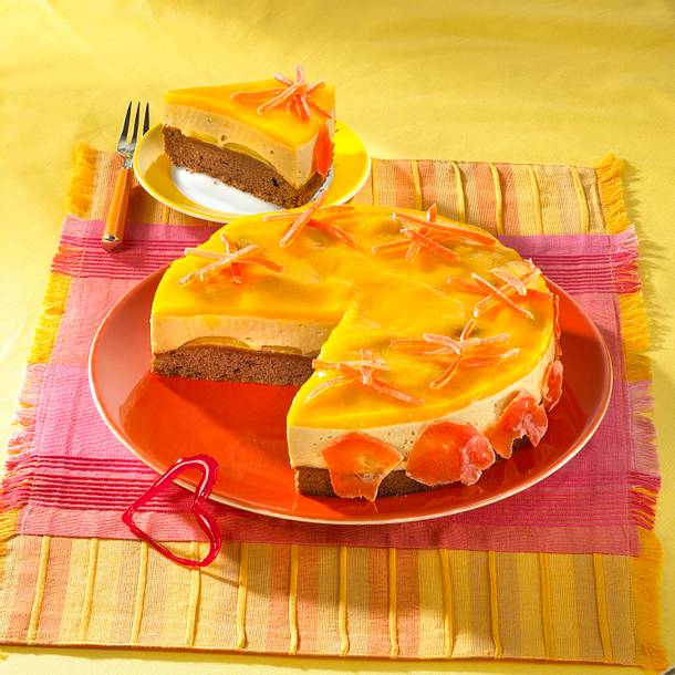 Karamelpudding-Mangokuchen Rezept