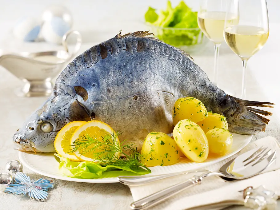 Karpfen blau mit Petersilienkartoffeln Rezept