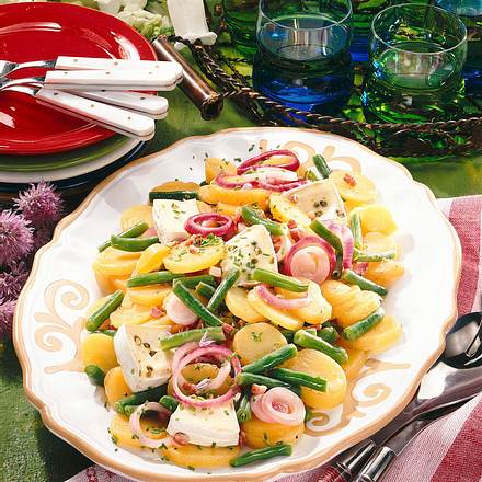 Kartoffel-Bohnen-Salat mit Pfeffer-Brie Rezept