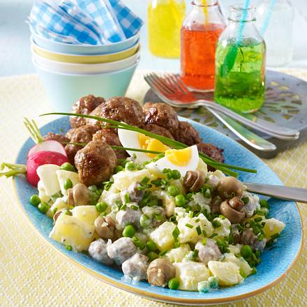 Kartoffel-Eier-Salat mit Hackbällchen Rezept