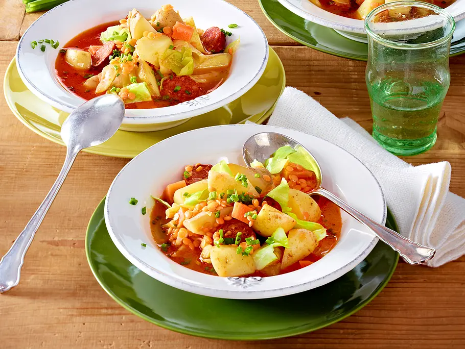 Kartoffel-Eintopf mit roten Linsen Rezept Kartoffel-Eintopf mit roten Linsen Rezept