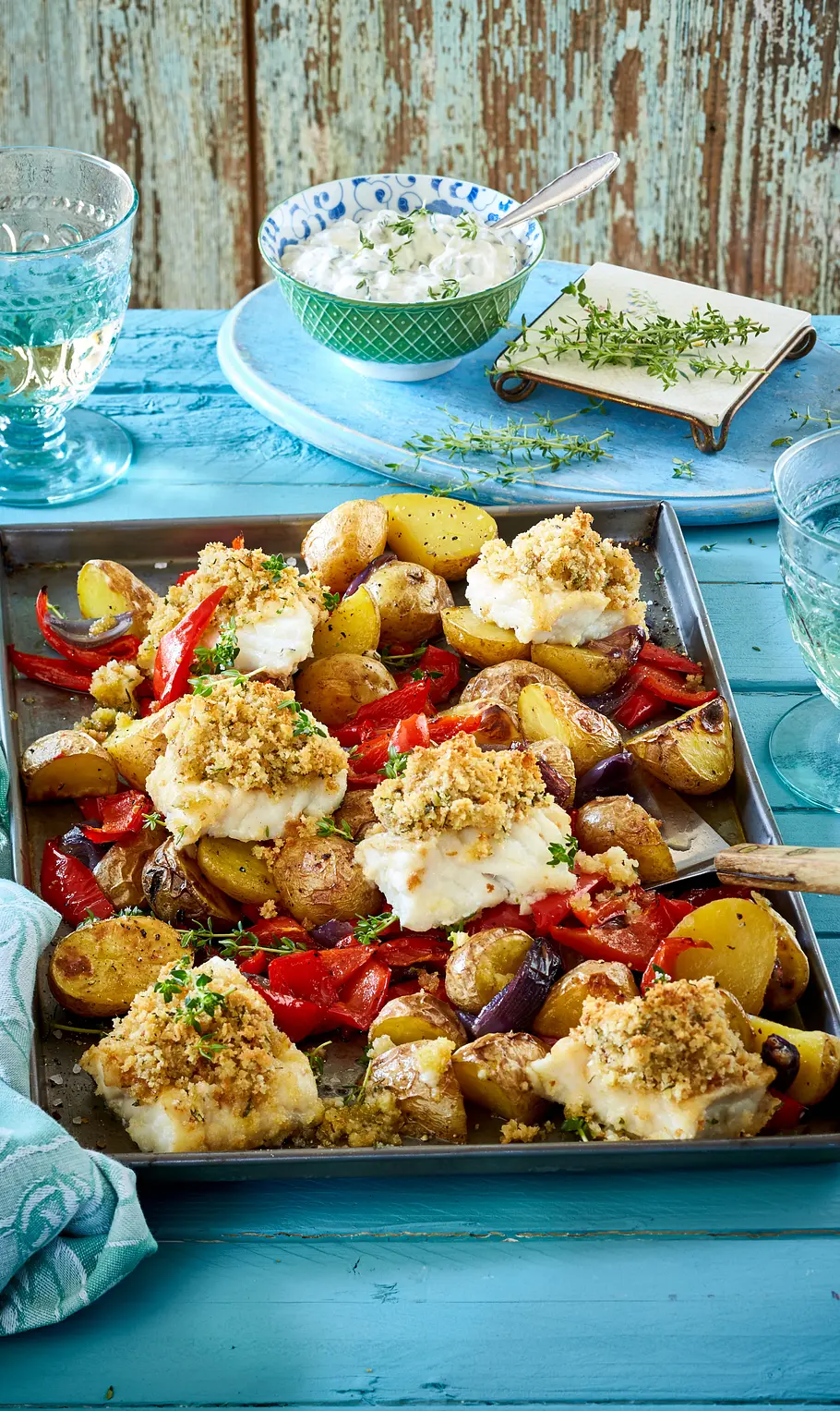 Kartoffel-Fisch-Gemüse vom Blech Rezept Kartoffel-Fisch-Gemüse vom Blech Rezept