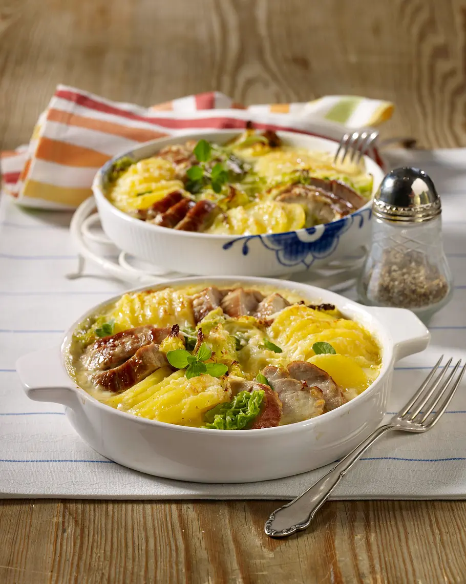 Kartoffel-Gratin mit Schweinefilet Rezept Kartoffel-Gratin mit Schweinefilet Rezept