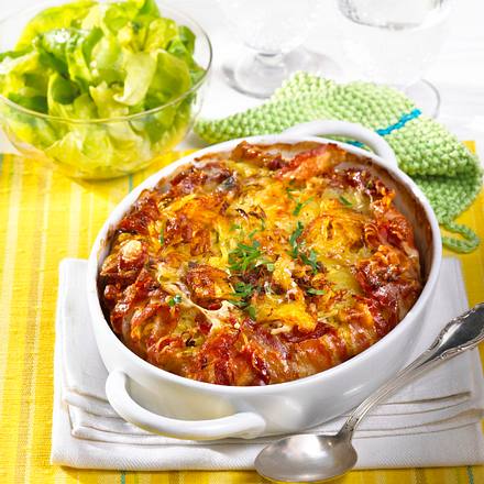Kartoffel-Hack-Auflauf mit Speckkruste Rezept Kartoffel-Hack-Auflauf mit Speckkruste Rezept