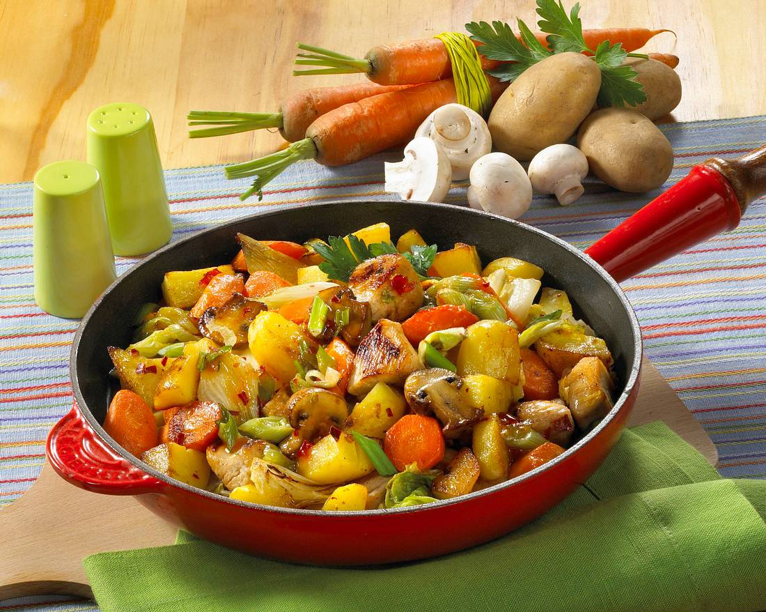 Kartoffel-Hähnchen-Pfanne Rezept | LECKER