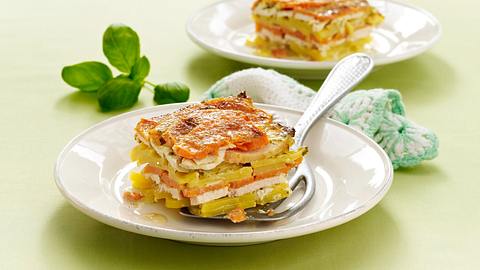 Kartoffel-Kürbis-Lasagne mit Hähnchenfilet Rezept - Foto: House of Food / Bauer Food Experts KG