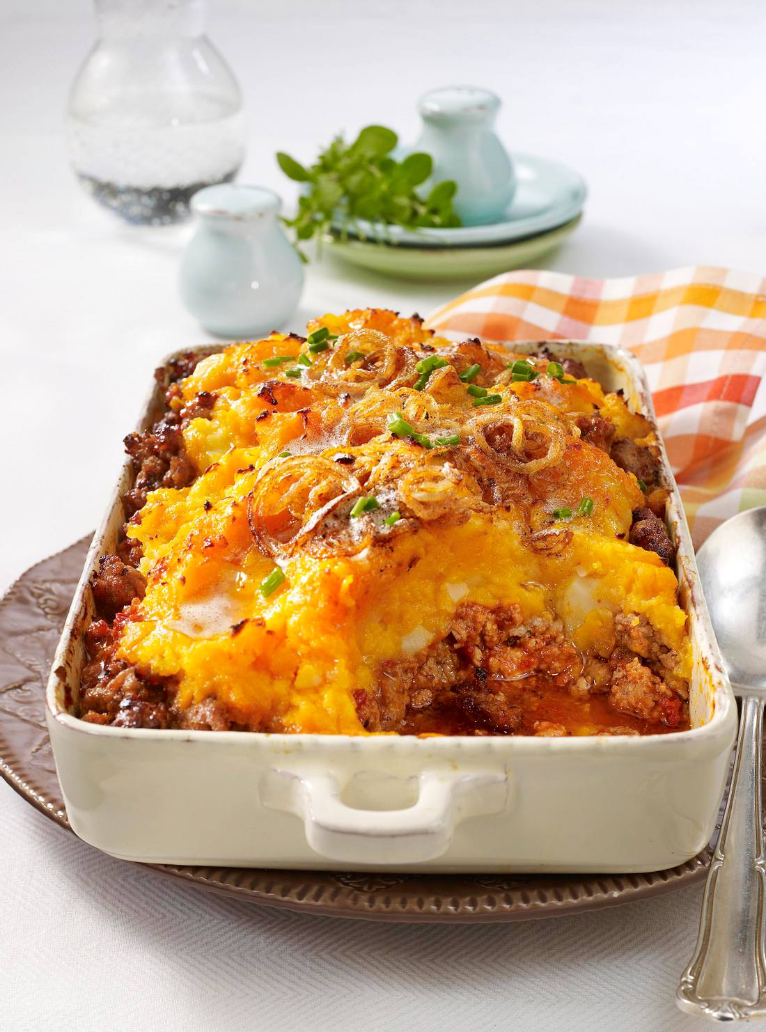 Kartoffel-Kürbis-Püree-Auflauf mit Hack Rezept | LECKER Kartoffel-Kürbis-Püree-Auflauf mit Hack Rezept | LECKER