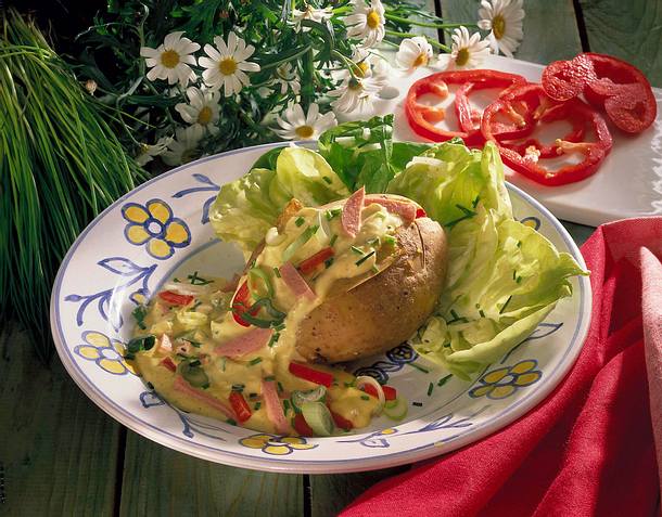 Kartoffel mit Curry-Fleischsalat Rezept
