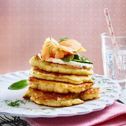 Kartoffel-Pancakes mit Ricotta und Räucherlachs Rezept