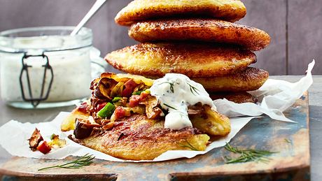 Kartoffel-Pilz-Pancakes Rezept - Foto: House of Food / Bauer Food Experts KG