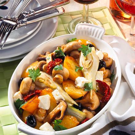 Kartoffel-Pilz-Pfanne mit Feta Rezept Kartoffel-Pilz-Pfanne mit Feta Rezept
