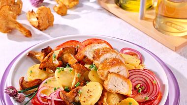 Kartoffel-Pilzsalat zu Hähnchenfilet (Diabetiker) Rezept - Foto: Maass