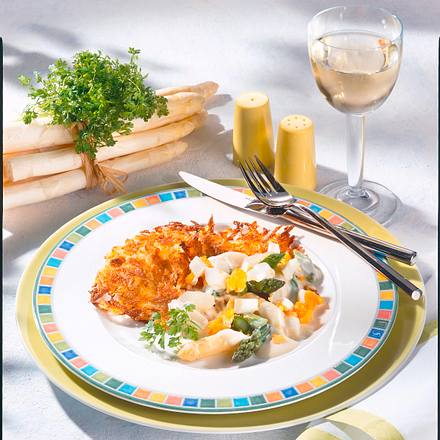 Kartoffel-Rösti mit Spargel-Ragout Rezept