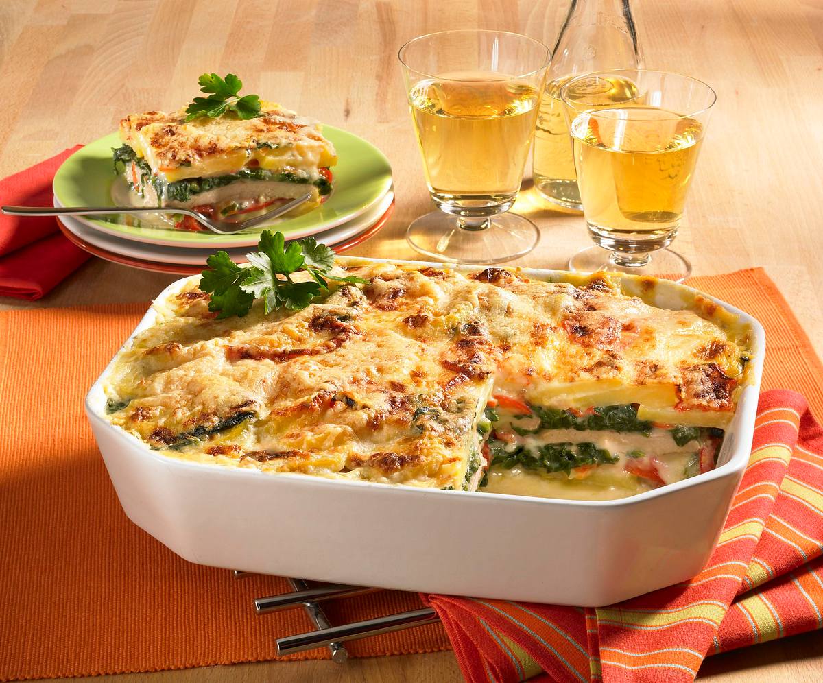 Kartoffel-Schnitzel-Lasagne (kalorienarm) Rezept