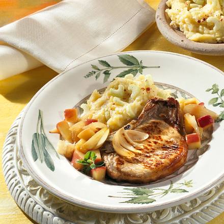 Kartoffel-Sellerie-Püree und Kotelett Rezept Kartoffel-Sellerie-Püree und Kotelett Rezept
