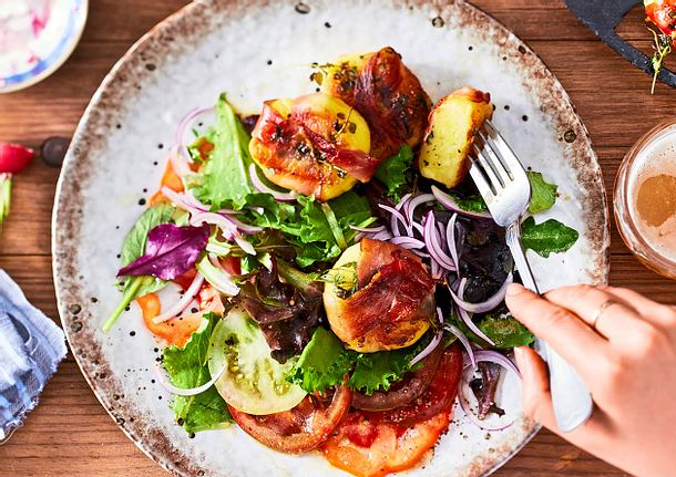 Gegrillte Kartoffel-Speck-Knödel Rezept