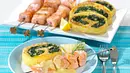 Kartoffel-Spinatrolle zu Lachsspieß und Zitronensoße Rezept - Foto: LECKER @ Bauer Media Group