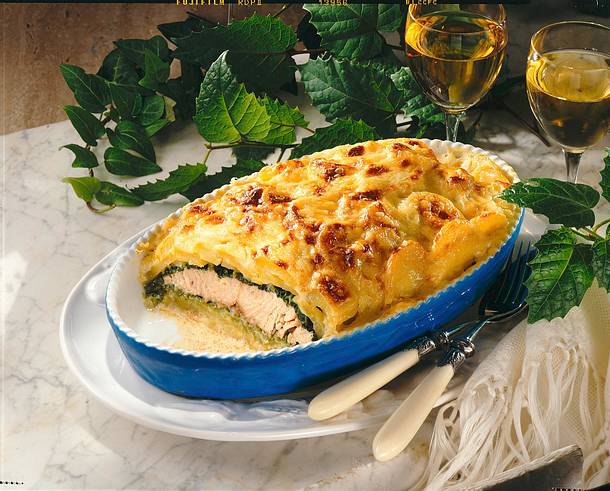 Kartoffel-Wirsing-Lachs-Lasagne Rezept Kartoffel-Wirsing-Lachs-Lasagne Rezept