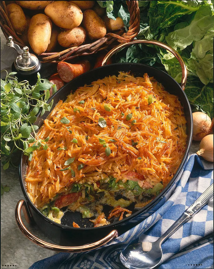 Kartoffelauflauf mit Wirsingkohl Rezept