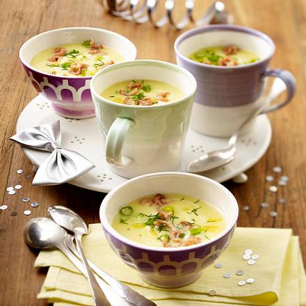 Kartoffelcremesuppe mit Nordseekrabben Rezept