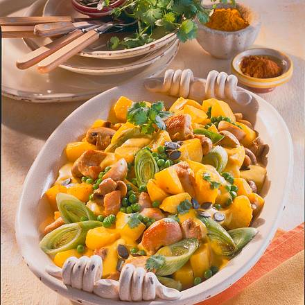 Kartoffelcurry mit Hähnchenfilet Rezept