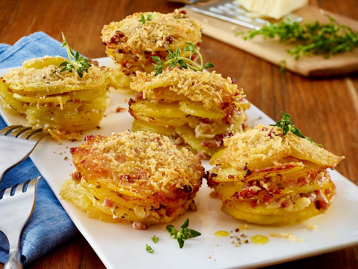 Kartoffelgratin aus der Muffinform Rezept