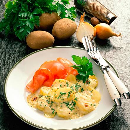 Kartoffelgratin mit Lachsschinken Rezept