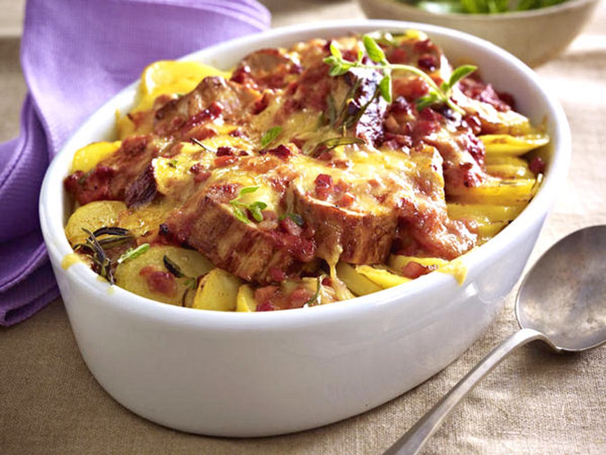 Kartoffelgratin mit Schweinefilets Rezept