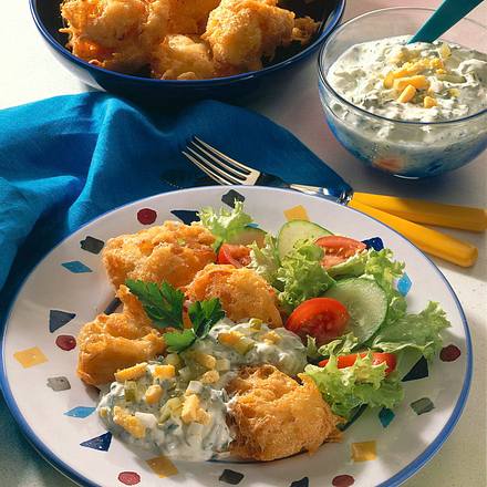 Kartoffelkrapfen mit Sauerrahmremoulade Rezept Kartoffelkrapfen mit Sauerrahmremoulade Rezept