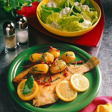 Kartoffeln, Scholle und Speck Rezept Kartoffeln, Scholle und Speck Rezept