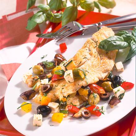 Kartoffelomelett mit Antipasti Rezept Kartoffelomelett mit Antipasti Rezept