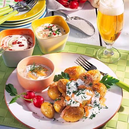 Kartoffelpfanne mit Dip Rezept