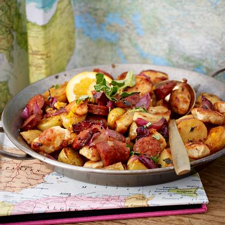 Kartoffelpfanne mit Hähnchen Rezept Kartoffelpfanne mit Hähnchen Rezept