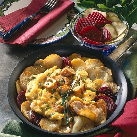 Kartoffelpfanne mit Schillerlocken-Rührei Rezept