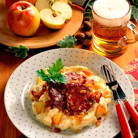 Kartoffelpüree mit Blutwurst Rezept Kartoffelpüree mit Blutwurst Rezept