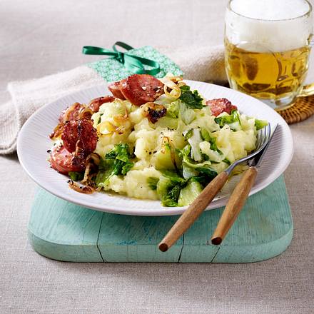 Kartoffelpüree mit Endivienstreifen Rezept