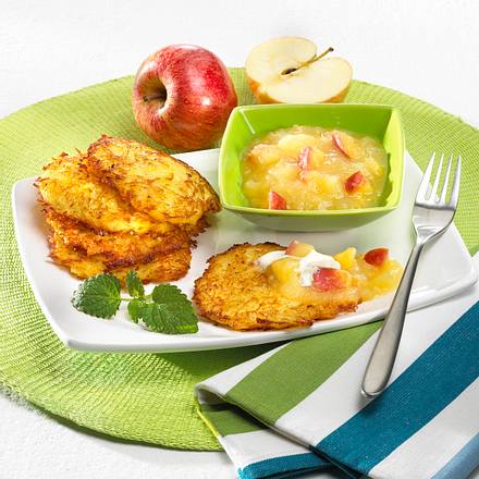 Kartoffelpuffer mit Apfelkompott Rezept Kartoffelpuffer mit Apfelkompott Rezept